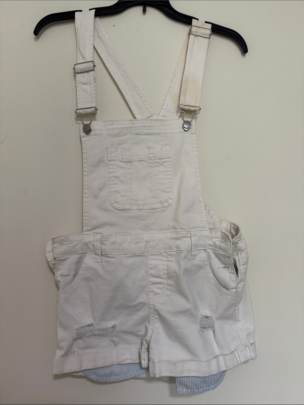 Wax Jean White Men’s Short Overalls